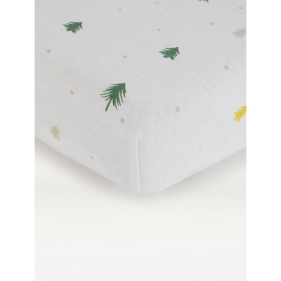 George Home White Bears Moses Basket Fitted Sheet