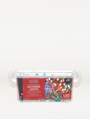 George Home 50 Multi-Coloured LED String Lights