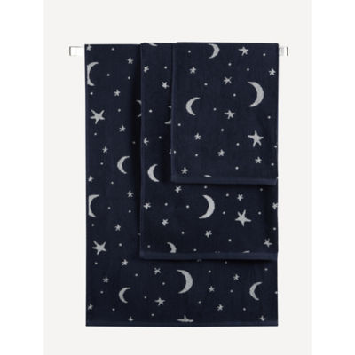 George Home Large Navy Moon and Stars Bath Sheet