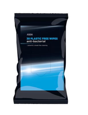 ASDA 30 Plastic Free Wipes Anti-Bacterial