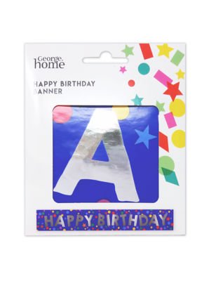 George Home Happy Birthday Blue Foil Banner