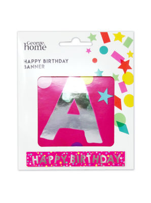 George Home Happy Birthday Pink Foil Banner