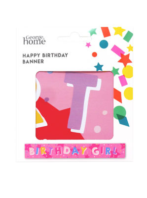 George Home Happy Birthday Pink Banner