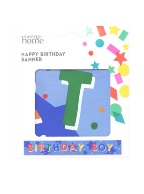 George Home Happy Birthday Blue Foil Banner
