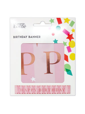 George Home Rose Gold Happy Birthday Banner