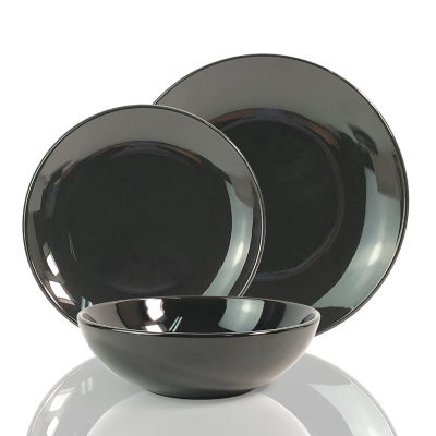 George Black Solid Glaze Porcelain Dinner Set - Image 2