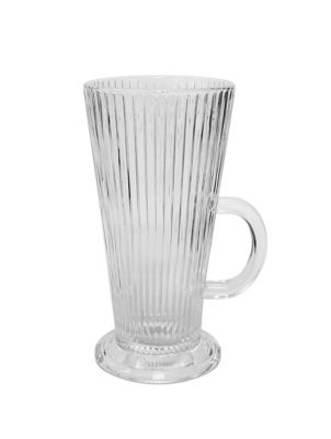 George Home Ribbed Latte Glass Mug
