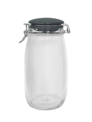 DM-101744 Grey Ceramic Clip Lid Canister 1.5L