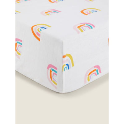 George Home Geo Rainbow Cot Bed Fitted Sheets – Set of 2