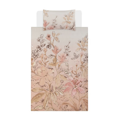 George Home Pink Evening Floral Reversible Duvet Cover Set Single