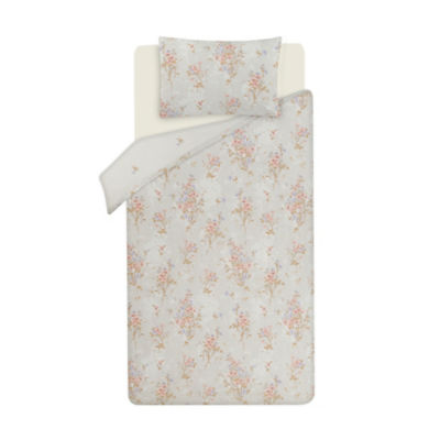 George Home Cream Floral Bouquet Reversible Duvet Cover Set Single