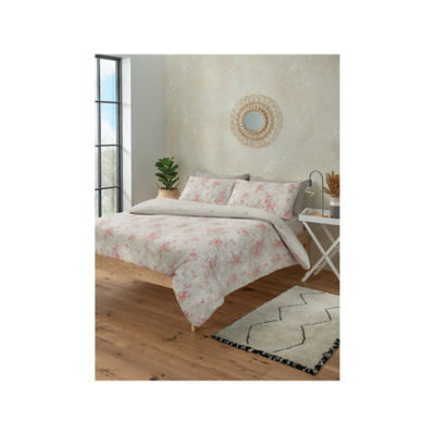 George Home Cream Floral Bouquet Reversible Duvet Cover Set Double
