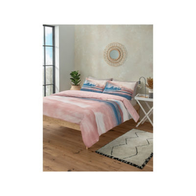George Home Pink Summer Landscape Reversible Duvet Cover Set Double
