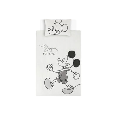 George Home White Disney Mickey Motif Reversible Duvet Cover Set Single