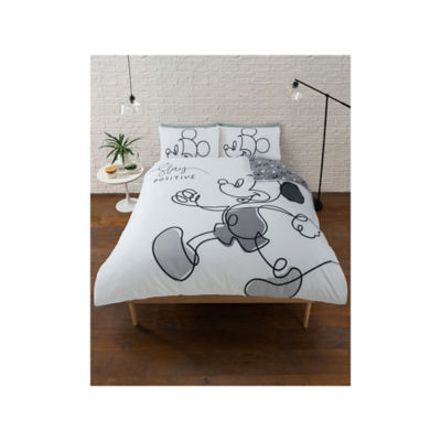 George Home White Disney Mickey Motif Reversible Duvet Cover Set King