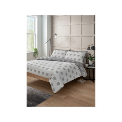 George Home 100% Cotton Floral Hearts Duvet Cover Set Super King