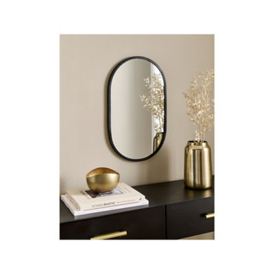 George Home Black Lozenge Mounted Mirror