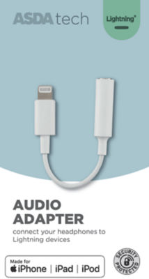Asda Black Tech Lightning To 3.5Mm Aux Cable - Image 2