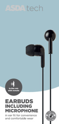 ASDA Tech ASDA Tech Wired Earbuds - Black