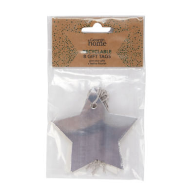George Home Silver Star Gift Tags - 8 Pack