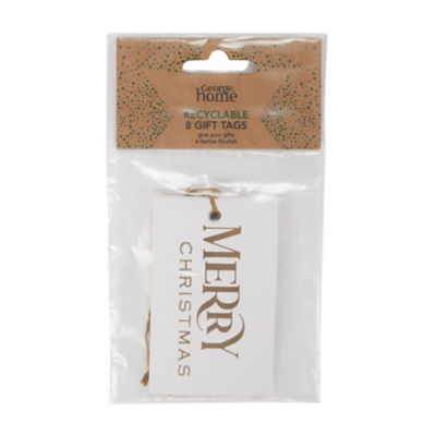 George Home Gold Merry Christmas Gift Tags 8 Pack