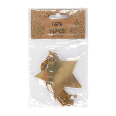 George Home Gold Star Gift Tags 8 Pack