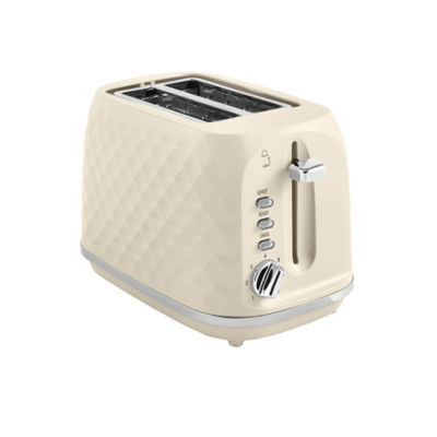 George Cream Diamond Textured 2-Slice Toaster - Image 2