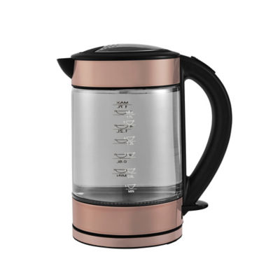 George Home Smoked Glass Kettle Rose Gold 1.7 Litres