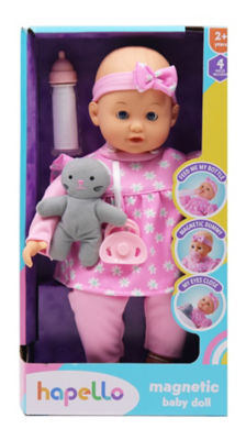 Hapello Magnetic Baby Doll (14 inch) - Pink Daisies