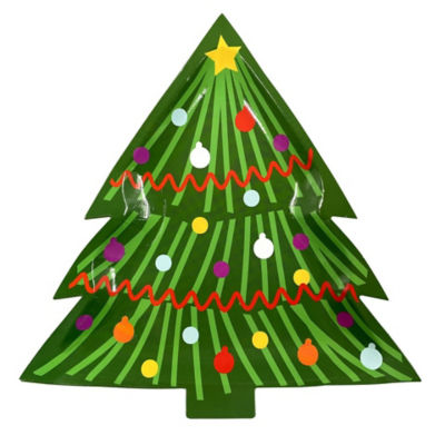 George Home Shaped Christmas Tree Plates