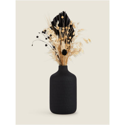 George Home Dried Floral Arrangement in Black Vase