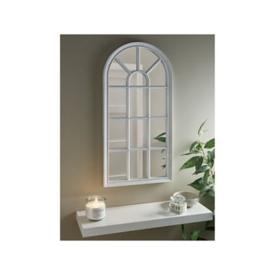 George Home White Window Arched Mirror