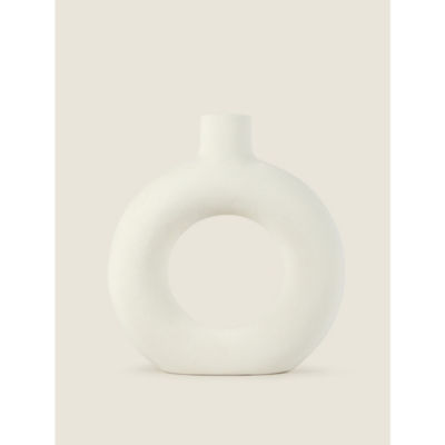 George Home Large White Donut Vase