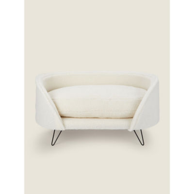 George Home Cream Teddy Pet Sofa Bed