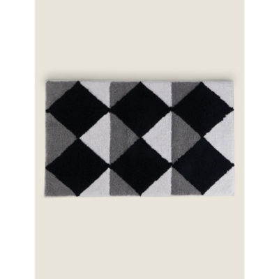 George Home Monochrome Diamond Bath Mat