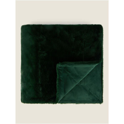 George Home Plain Faux Fur Throw - 130cm x 170cm