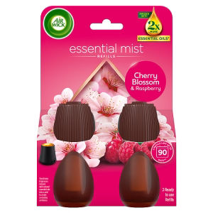 Air Wick Cherry Blossom & Raspberry Mist Twin Refill 20ml. Lasts up to 45 days/refill. Air Freshener