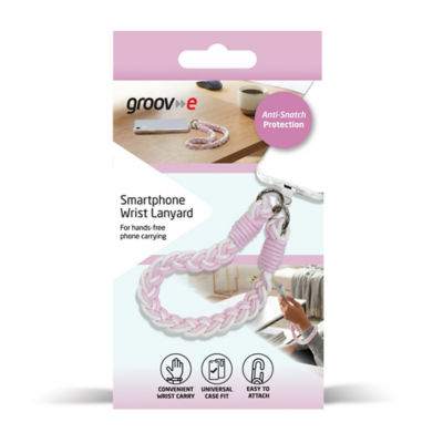 ASDA Groov-e Pink & White Wrist Lanyard for Smartphone