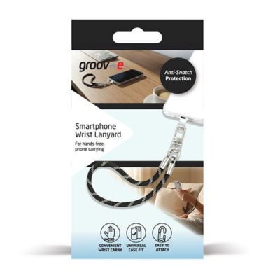 ASDA Groov-e Black & Grey Wrist Lanyard for Smartphone