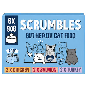 SCRUMBLES Wet Cat Food Pate Classic Selection 6x80g
