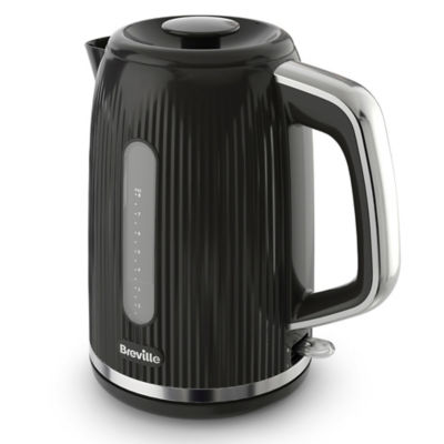 BREVILLE Bold Black Electric Kettle 1.7L Black & Silver Chrome VKT221