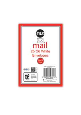Nuco Nu Mail C6 White Envelopes 25pk