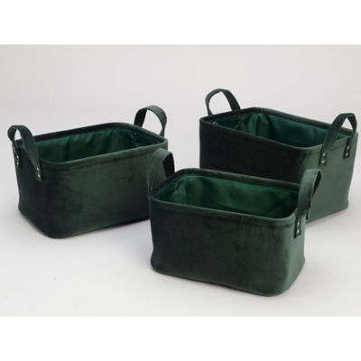 George Home Dark Green Storage Baskets - Set of 3