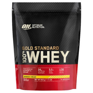 Optimum Nutrition 100% Gold Standard Whey Protein Powder Banana Cream 15 servings 450g