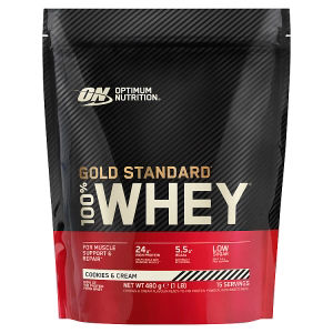 Optimum Nutrition 100% Gold Standard Whey Protein Powder Cookies & Cream 15 servings 480g