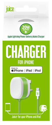 Juice Lightning Mains Charger With 1.5M Integrated Cable - 20W
