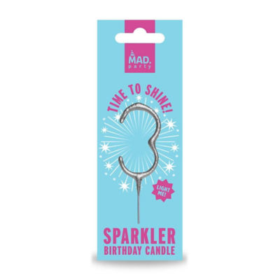 MAD PARTY Silver Number Sparklers 3