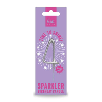 MAD PARTY Silver Number Sparklers 4