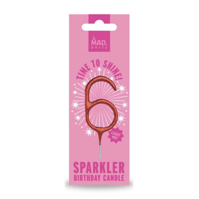 MAD PARTY Rose Gold Number Sparklers 6