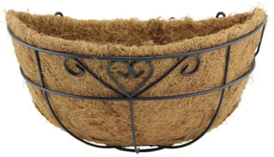 ASDA Wall Basket With Coco Liner (Heart Style) 30.48cm